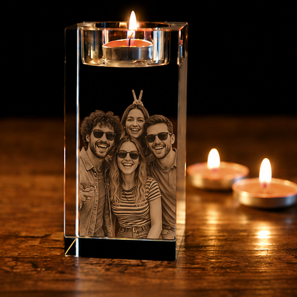 Porta-Velas em Cristal Momentos Inesquecíveis – Edição Amigos
