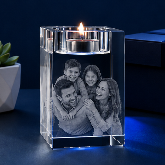 Porta-Velas em Cristal Vínculo Familiar – Edição Retrato em Família