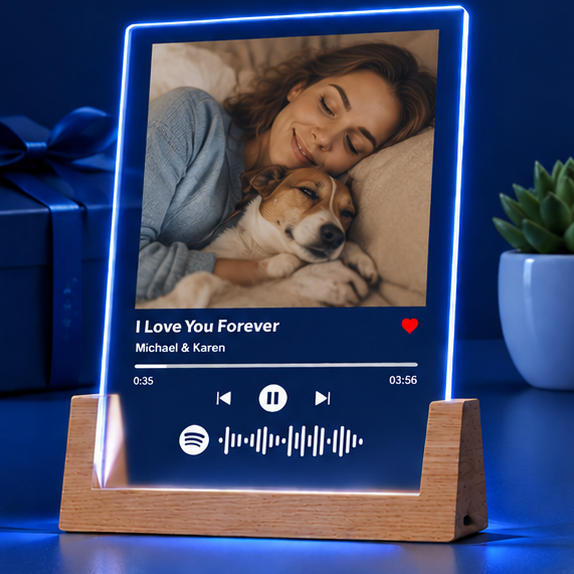 Luminária Acrílico Estilo Player de Música – Edição Melodia do Amor Pet