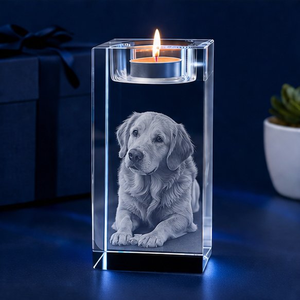 Porta-Velas em Cristal Essência Pet – Homenagem Eterna
