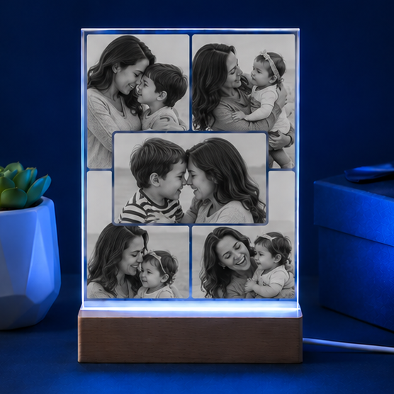 Luminária em Cristal Retangular Colagem – Edição Mãe e Filhos