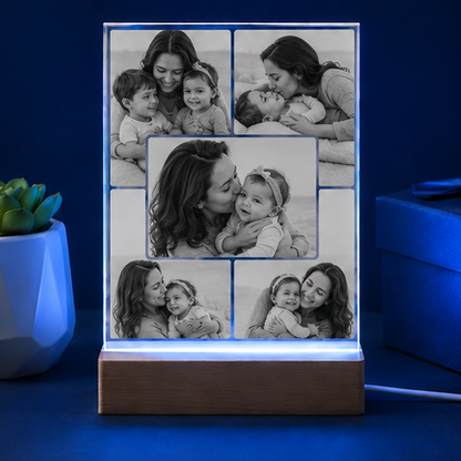 Luminária em Cristal Retangular Colagem – Edição Mãe e Filhos