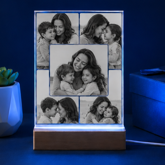 Luminária em Cristal Retangular Colagem – Edição Mãe e Filhos