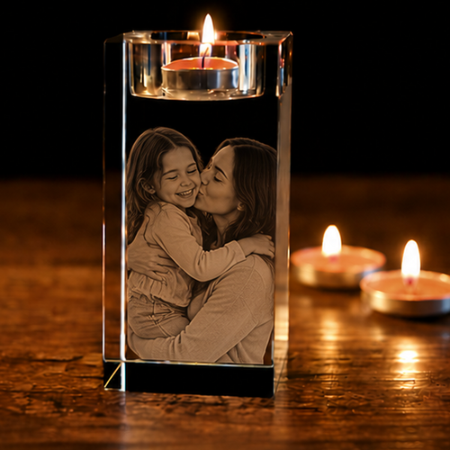 Porta-Velas em Cristal Vínculo Materno – Edição Mãe e Filhos
