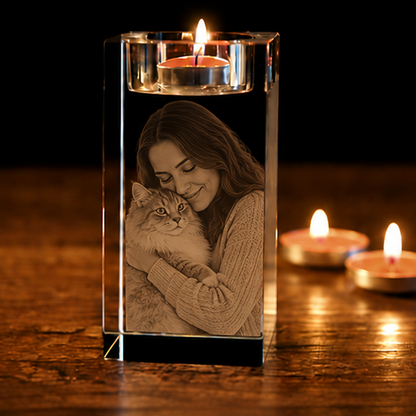 Porta-Velas em Cristal Luz Eterna – Edição Pets