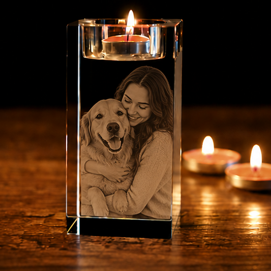 Porta-Velas em Cristal Luz Eterna – Edição Pets