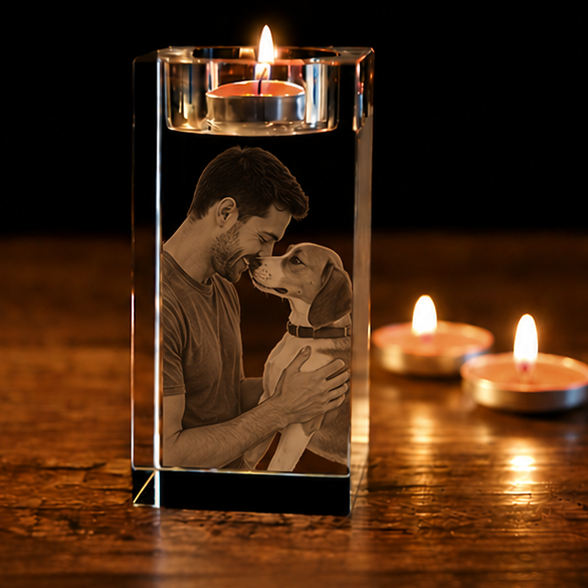 Porta-Velas em Cristal Luz Eterna – Edição Pets