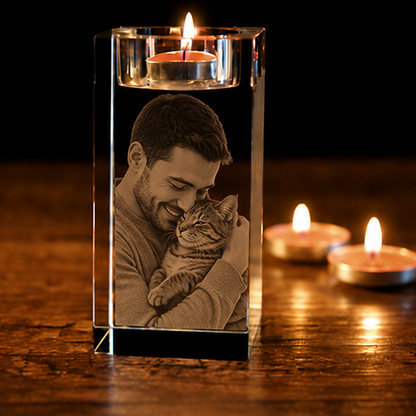 Porta-Velas em Cristal Luz Eterna – Edição Pets