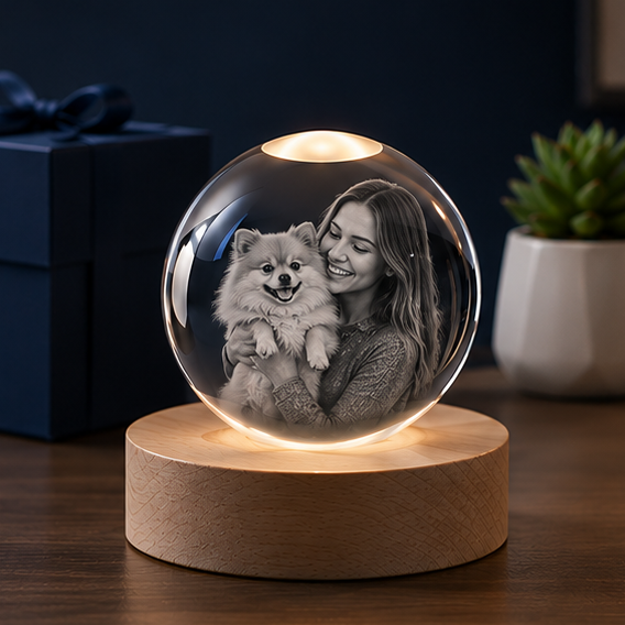 Luminária Esfera de Cristal Conexão Pet