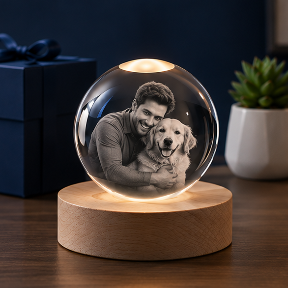 Luminária Esfera de Cristal Conexão Pet