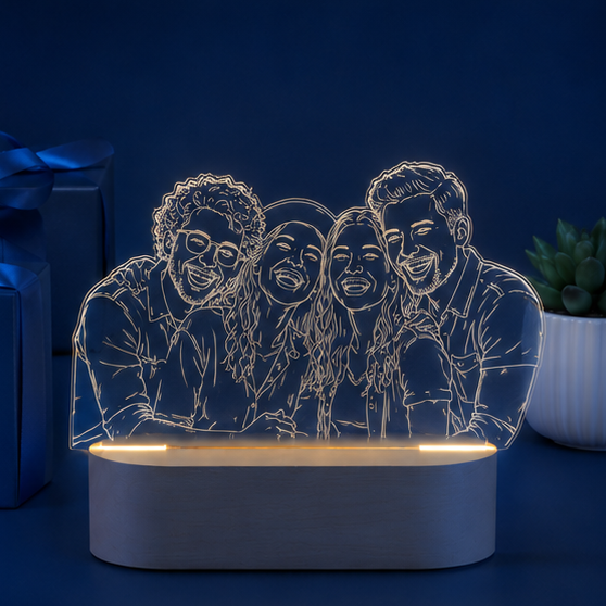 Luminária em Acrílico Linha Contínua – Edição Amigos