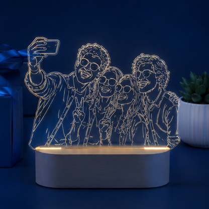 Luminária em Acrílico Linha Contínua – Edição Amigos