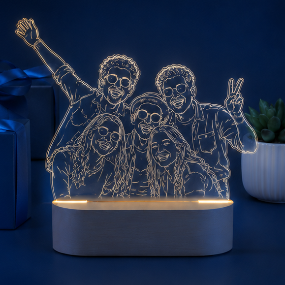 Luminária em Acrílico Linha Contínua – Edição Amigos
