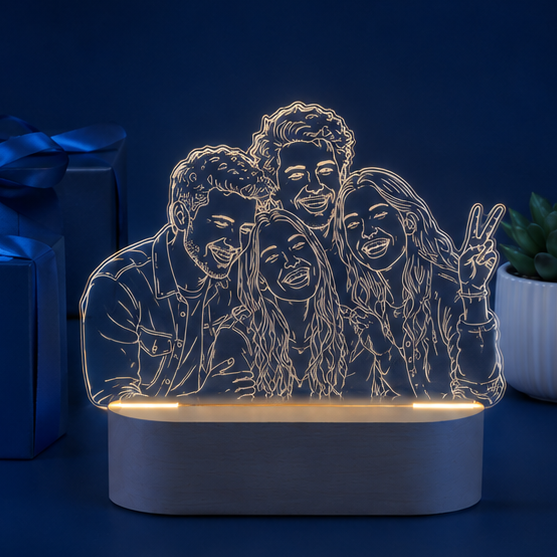 Luminária em Acrílico Linha Contínua – Edição Amigos