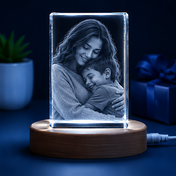 Luminária em Cristal Retrato Fiel – Edição Mães e Filhos