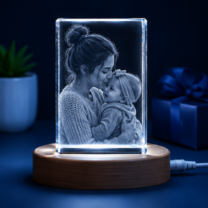 Luminária em Cristal Retrato Fiel – Edição Mães e Filhos
