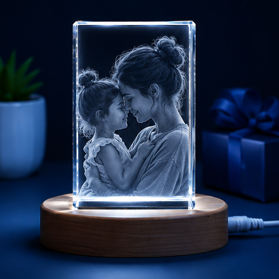 Luminária em Cristal Retrato Fiel – Edição Mães e Filhos