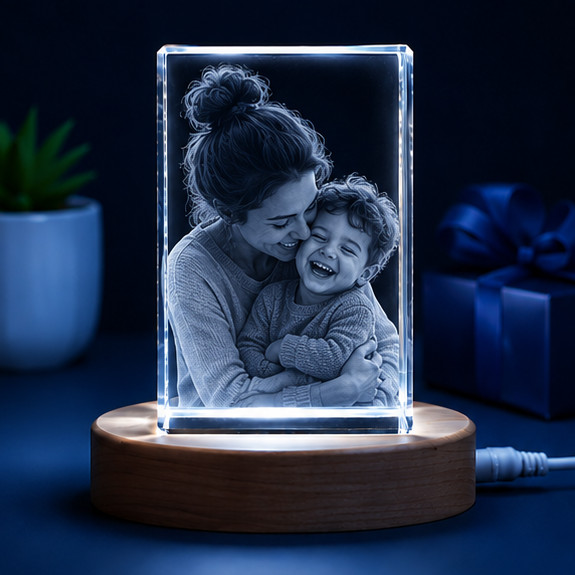 Luminária em Cristal Retrato Fiel – Edição Mães e Filhos