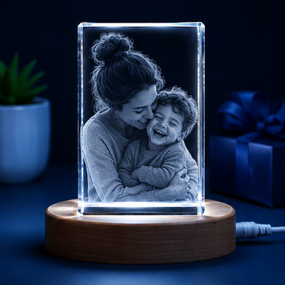 Luminária em Cristal Retrato Fiel – Edição Mães e Filhos