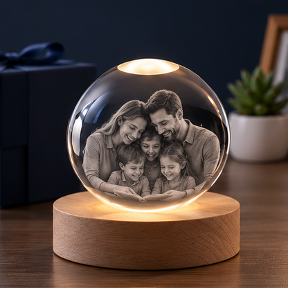 Luminária Esfera de Cristal Vínculo Familiar – Edição Universo em Família