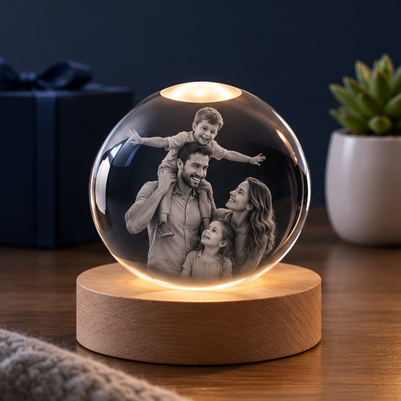 Luminária Esfera de Cristal Vínculo Familiar – Edição Universo em Família
