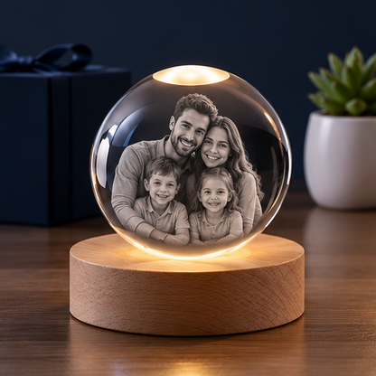 Luminária Esfera de Cristal Vínculo Familiar – Edição Universo em Família