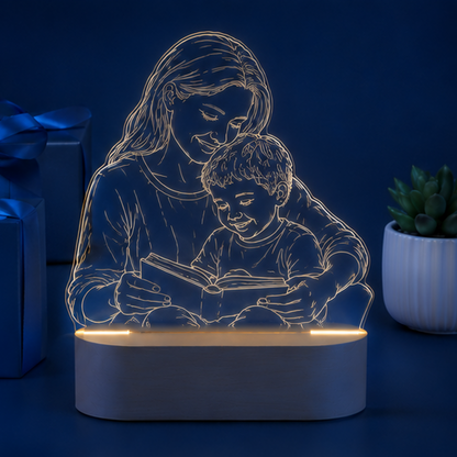 Luminária em Acrílico Linha de Luz – Edição Mãe e Filhos