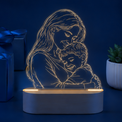 Luminária em Acrílico Linha de Luz – Edição Mãe e Filhos