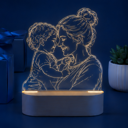 Luminária em Acrílico Linha de Luz – Edição Mãe e Filhos