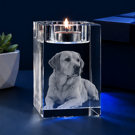 Porta-Velas em Cristal Essência Pet – Homenagem Eterna
