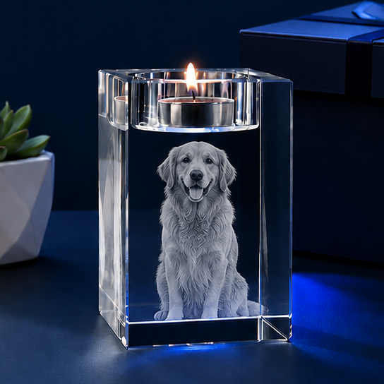 Porta-Velas em Cristal Essência Pet – Homenagem Eterna