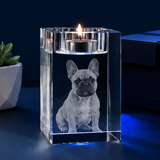 Porta-Velas em Cristal Essência Pet – Homenagem Eterna