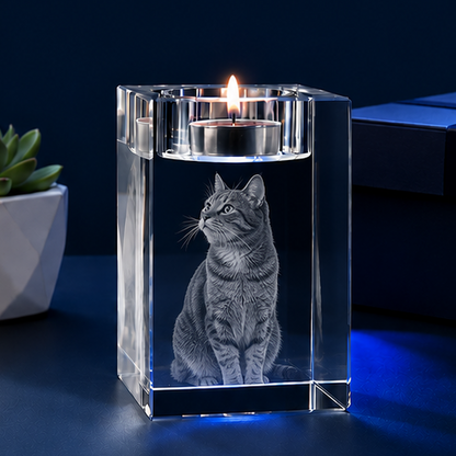 Porta-Velas em Cristal Essência Pet – Homenagem Eterna