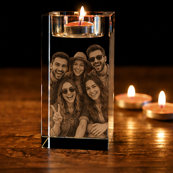 Porta-Velas em Cristal Momentos Inesquecíveis – Edição Amigos