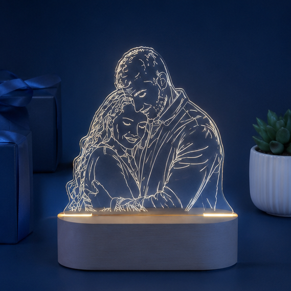 Luminária em Acrílico Linha de Luz – Edição Casal