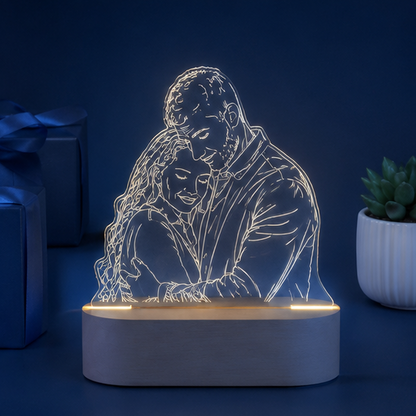 Luminária em Acrílico Linha de Luz – Edição Casal