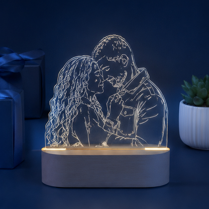 Luminária em Acrílico Linha de Luz – Edição Casal