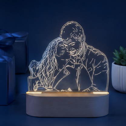 Luminária em Acrílico Linha de Luz – Edição Casal