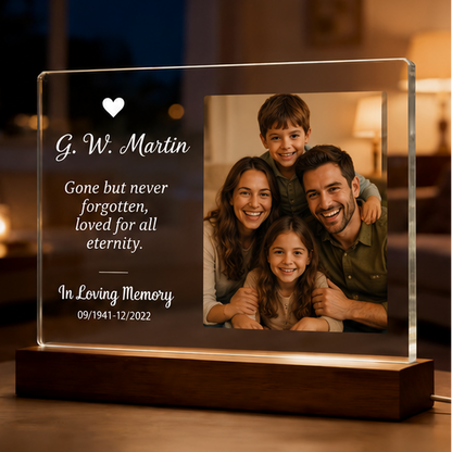 Luminária em Acrílico Memorial – Edição Memória Eterna e Família
