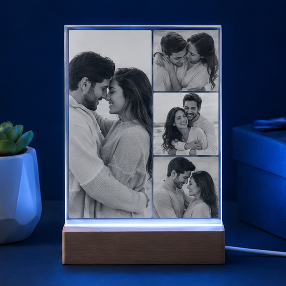 Luminária em Acrílico Placa Colagem – Edição Casal