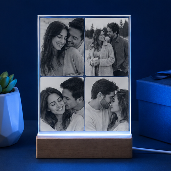 Luminária em Acrílico Placa Colagem – Edição Casal
