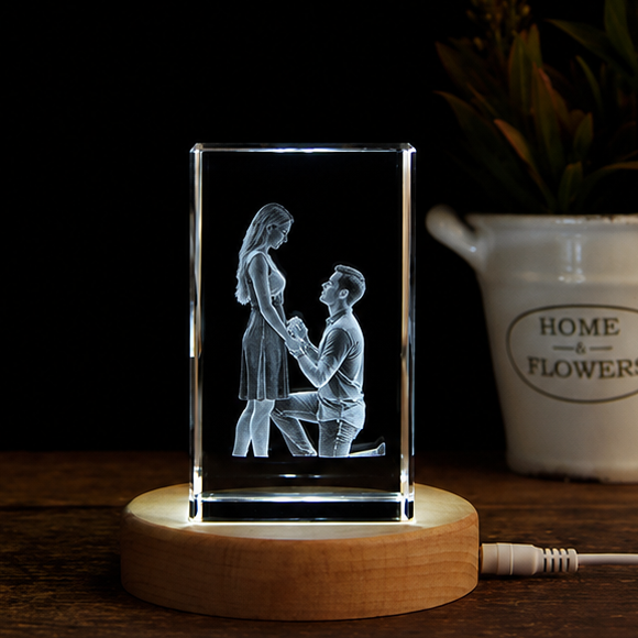 Luminária em Cristal Retangular – Edição Casal