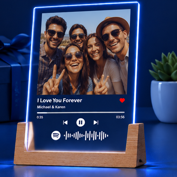 Luminária Placa Estilo Player de Música – Edição Amigos