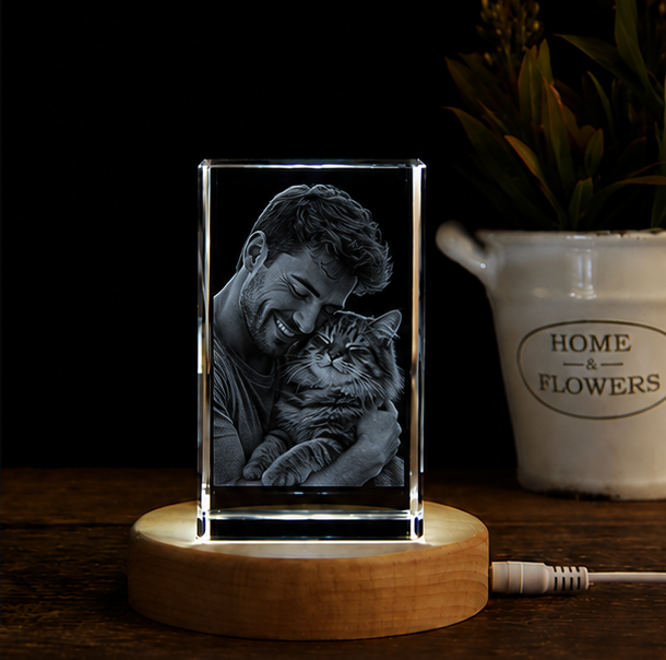 Luminária em Cristal Vínculo Eterno – Edição Pets