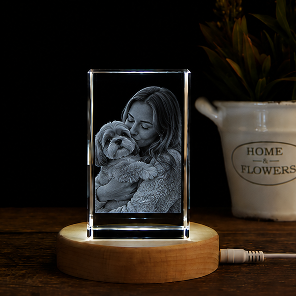 Luminária em Cristal Vínculo Eterno – Edição Pets