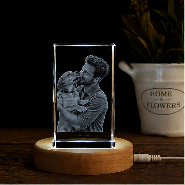 Luminária em Cristal Vínculo Eterno – Edição Pets