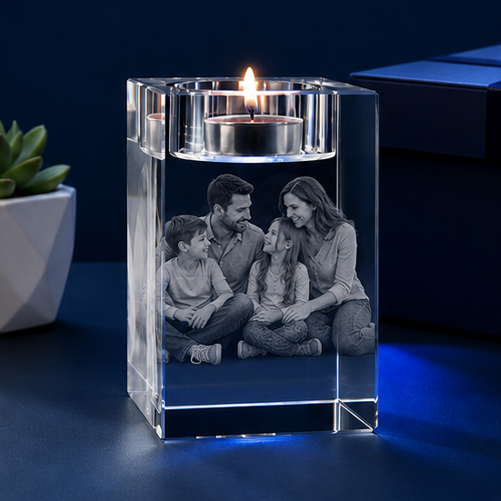 Porta-Velas em Cristal Vínculo Familiar – Edição Retrato em Família