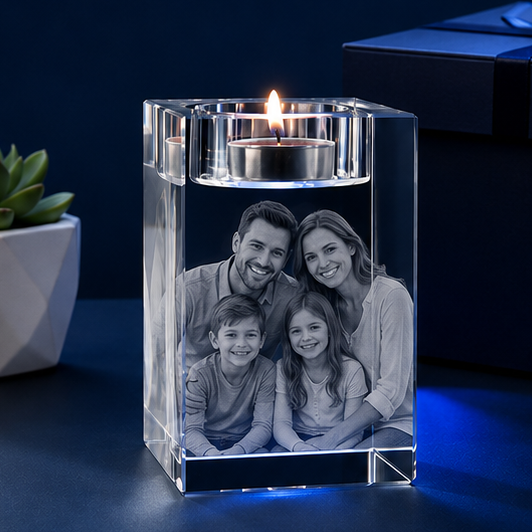 Porta-Velas em Cristal Vínculo Familiar – Edição Retrato em Família