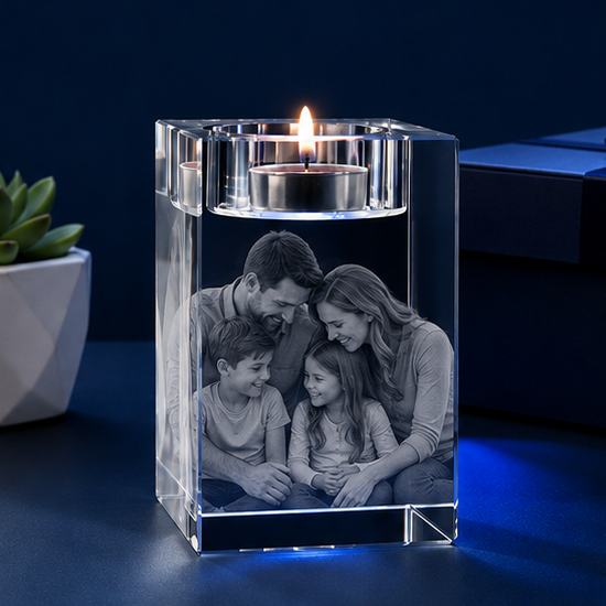 Porta-Velas em Cristal Vínculo Familiar – Edição Retrato em Família