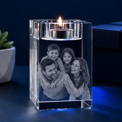 Porta-Velas em Cristal Vínculo Familiar – Edição Retrato em Família